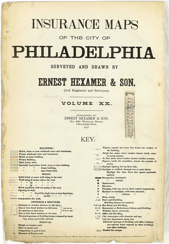 Insurance Maps of the City of Philadelphia, 1893-1914, Title Page