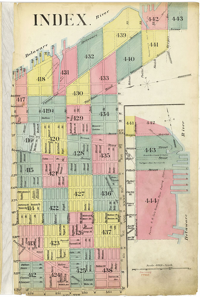 Insurance Maps of the City of Philadelphia, 1893-1914, Index Map