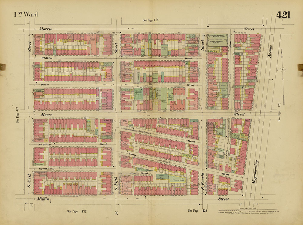 Insurance Maps of the City of Philadelphia, 1893-1914, Plate 421