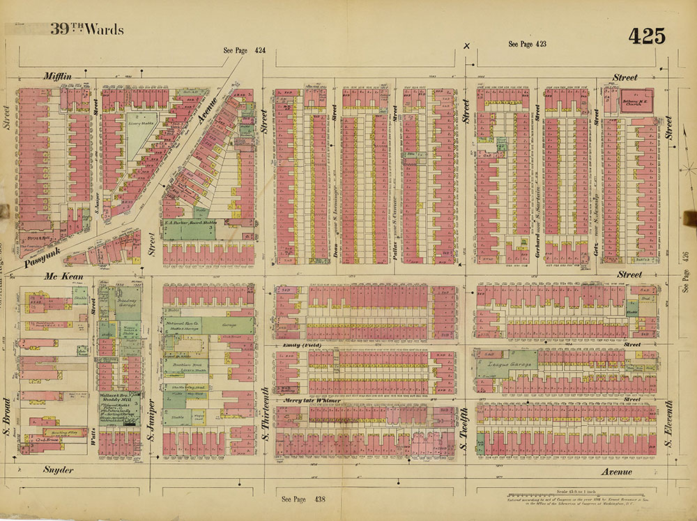 Insurance Maps of the City of Philadelphia, 1893-1914, Plate 425