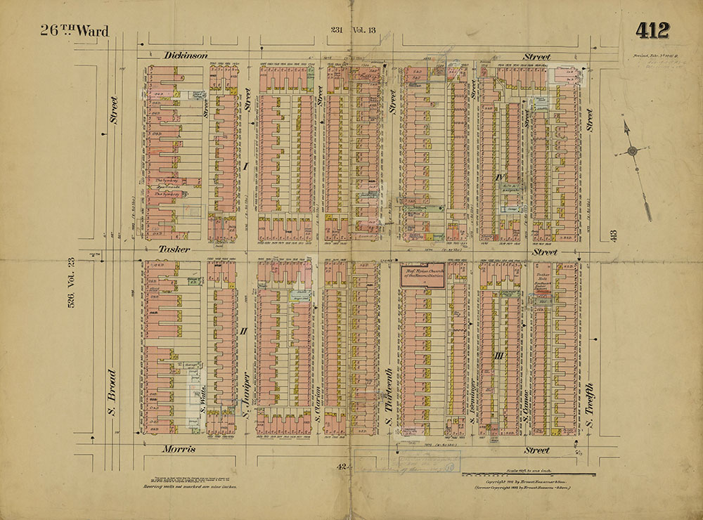 Insurance Maps of the City of Philadelphia, 1915-1919, Plate 412