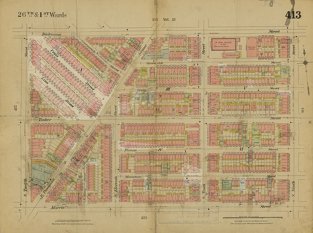 Insurance Maps of the City of Philadelphia, 1915-1919, Plate 413