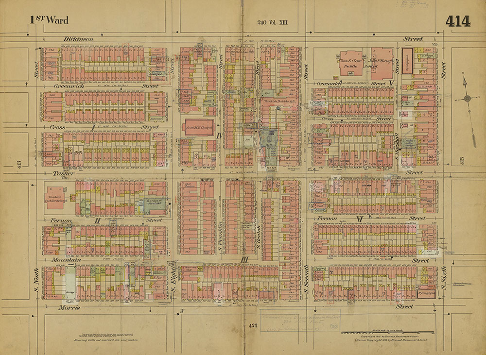 Insurance Maps of the City of Philadelphia, 1915-1919, Plate 414