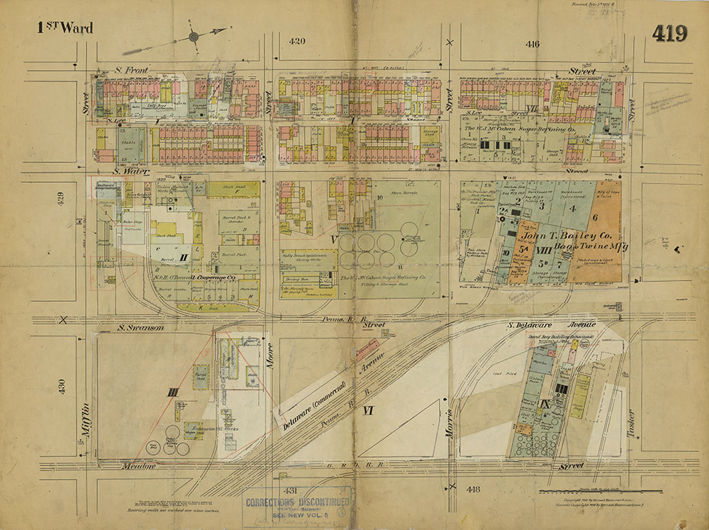 Insurance Maps of the City of Philadelphia, 1915-1919, Plate 419