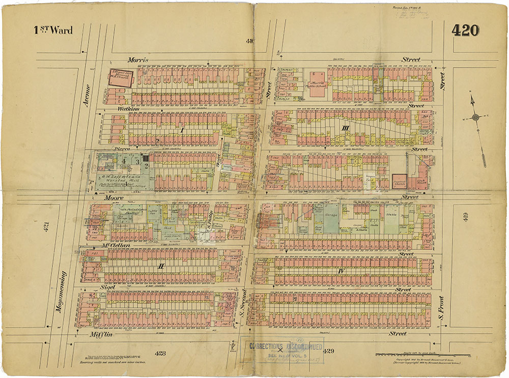 Insurance Maps of the City of Philadelphia, 1915-1919, Plate 420