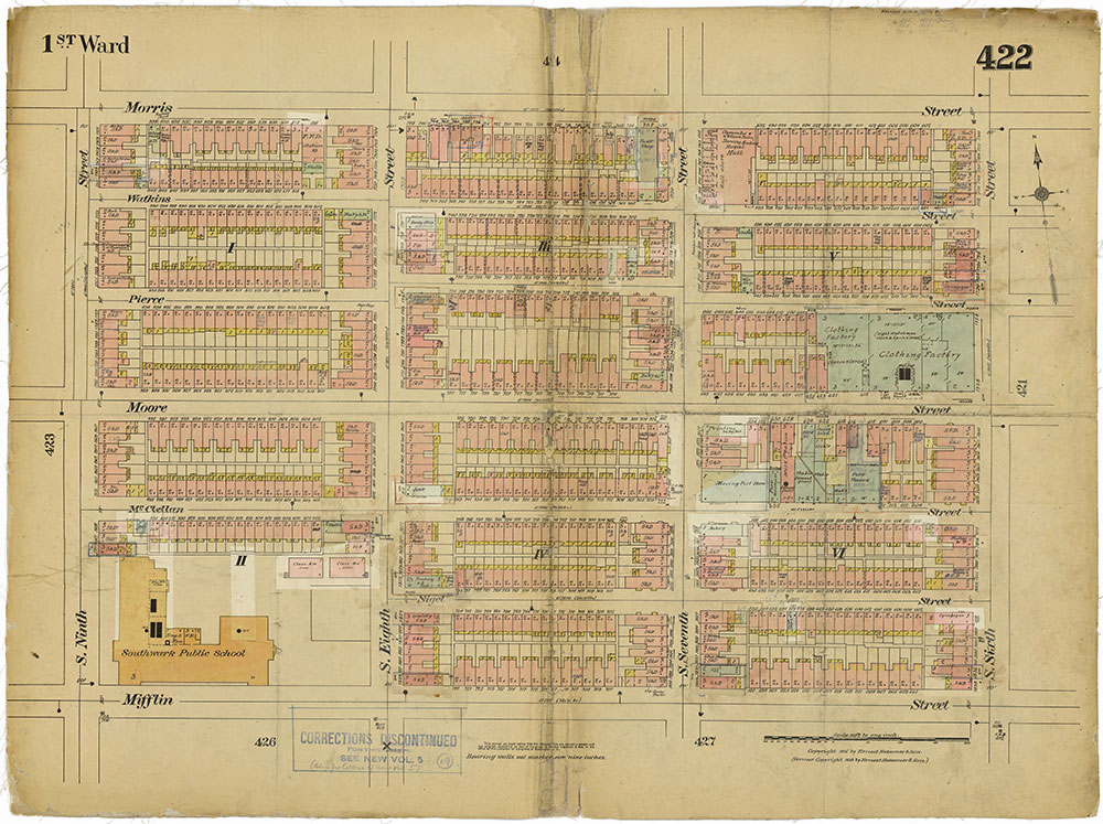 Insurance Maps of the City of Philadelphia, 1915-1919, Plate 422
