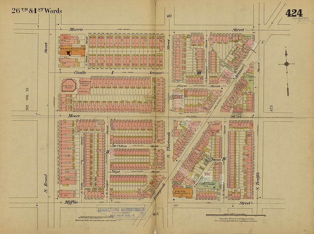Insurance Maps of the City of Philadelphia, 1915-1919, Plate 424