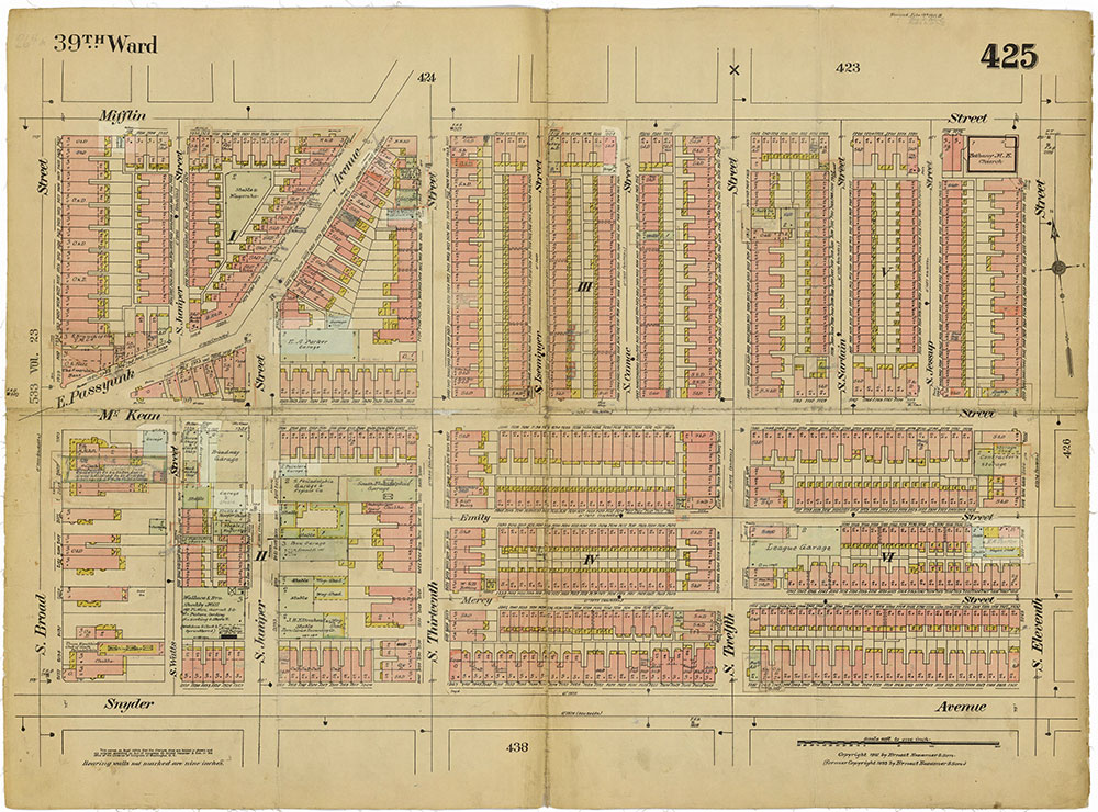 Insurance Maps of the City of Philadelphia, 1915-1919, Plate 425