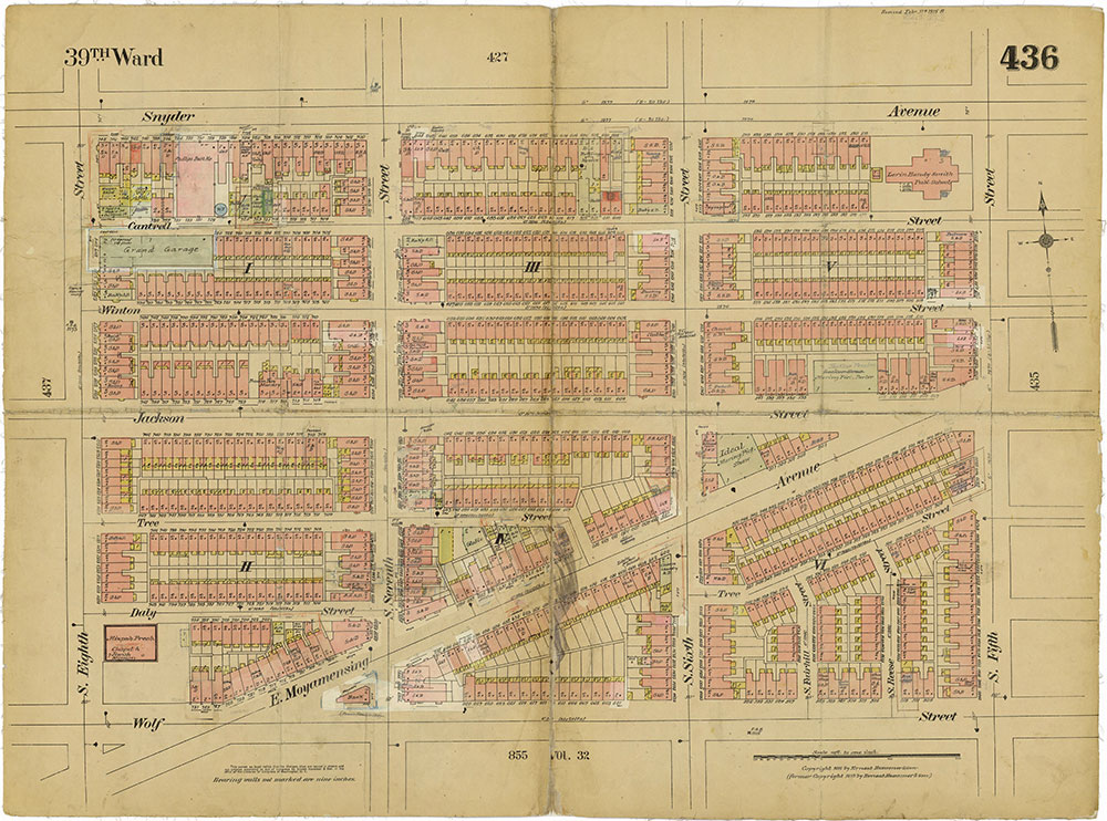 Insurance Maps of the City of Philadelphia, 1915-1919, Plate 436