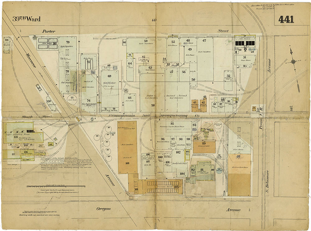 Insurance Maps of the City of Philadelphia, 1915-1919, Plate 441