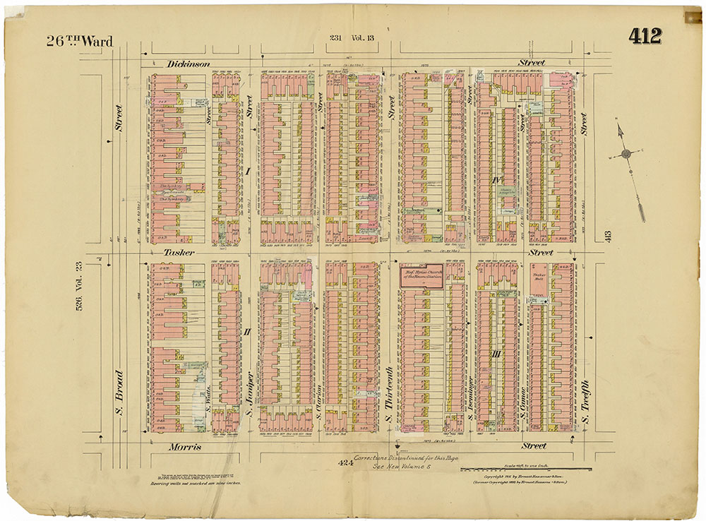 Insurance Maps of the City of Philadelphia, 1915-1920, Plate 412