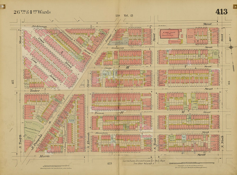 Insurance Maps of the City of Philadelphia, 1915-1920, Plate 413