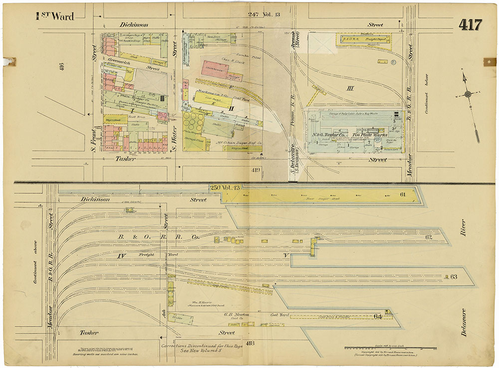 Insurance Maps of the City of Philadelphia, 1915-1920, Volume 20, Plate 417