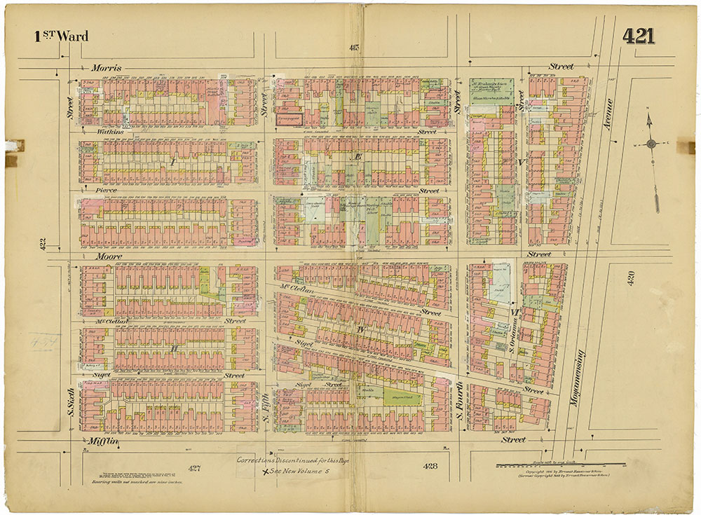 Insurance Maps of the City of Philadelphia, 1915-1920, Plate 421