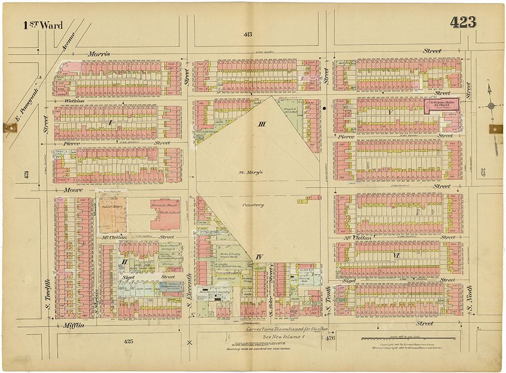 Insurance Maps of the City of Philadelphia, 1915-1920, Plate 423