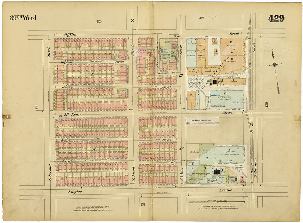 Insurance Maps of the City of Philadelphia, 1915-1920, Plate 429