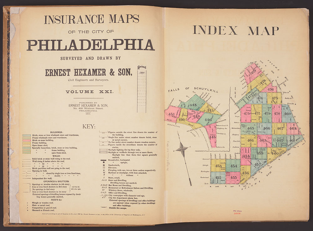 Insurance Maps of the City of Philadelphia, 1893-1895, Index Map