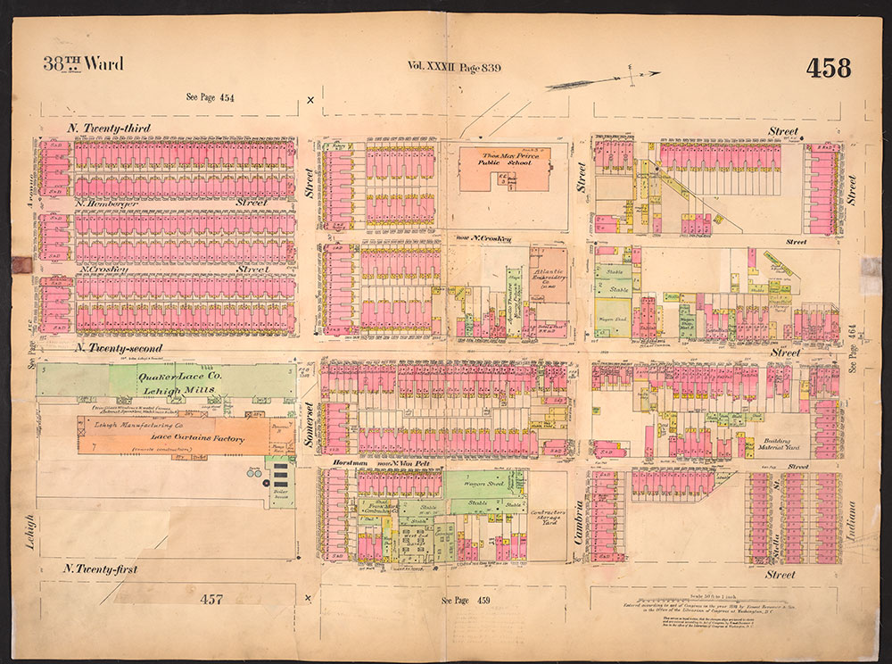 Insurance Maps of the City of Philadelphia, 1893-1914, Plate 458