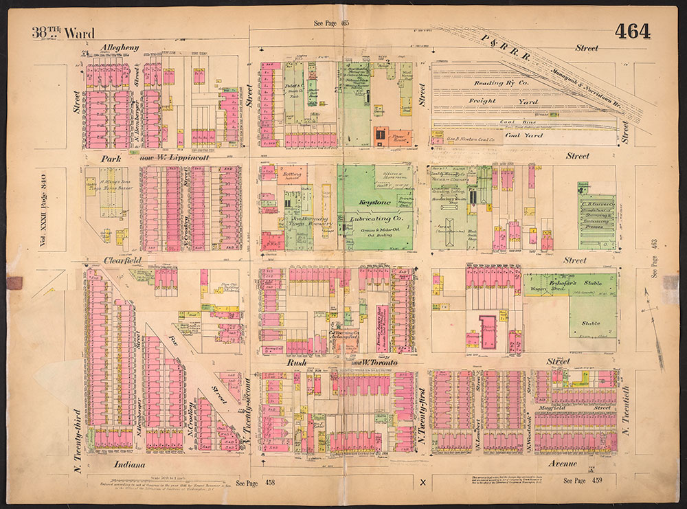 Insurance Maps of the City of Philadelphia, 1893-1914, Plate 464