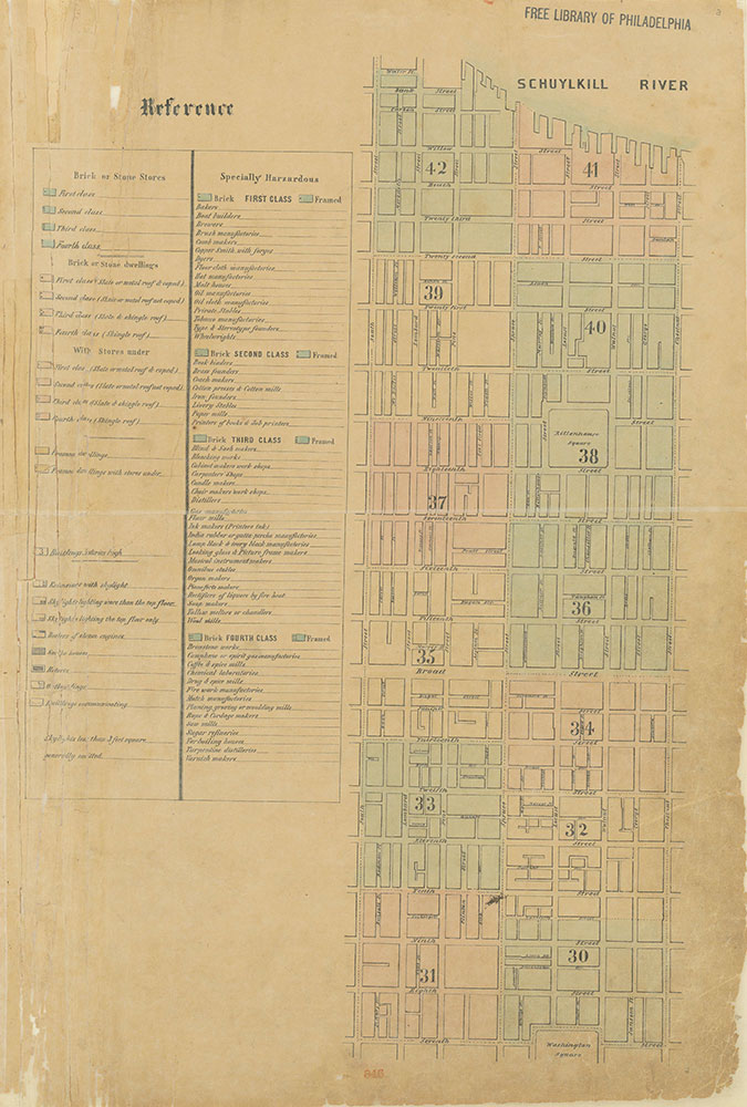 Maps of the City of Philadelphia, 1858-1860, Index (vol. 3) and Legend