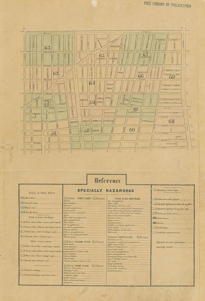 Maps of the City of Philadelphia, 1858-1860, Index (vol. 5) and Legend