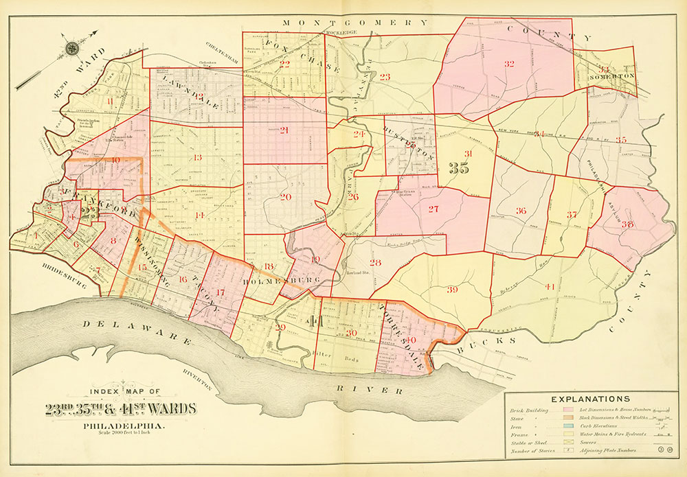 Atlas of the 23rd, 35th, & 41st Wards of the City of Philadelphia, Map Index