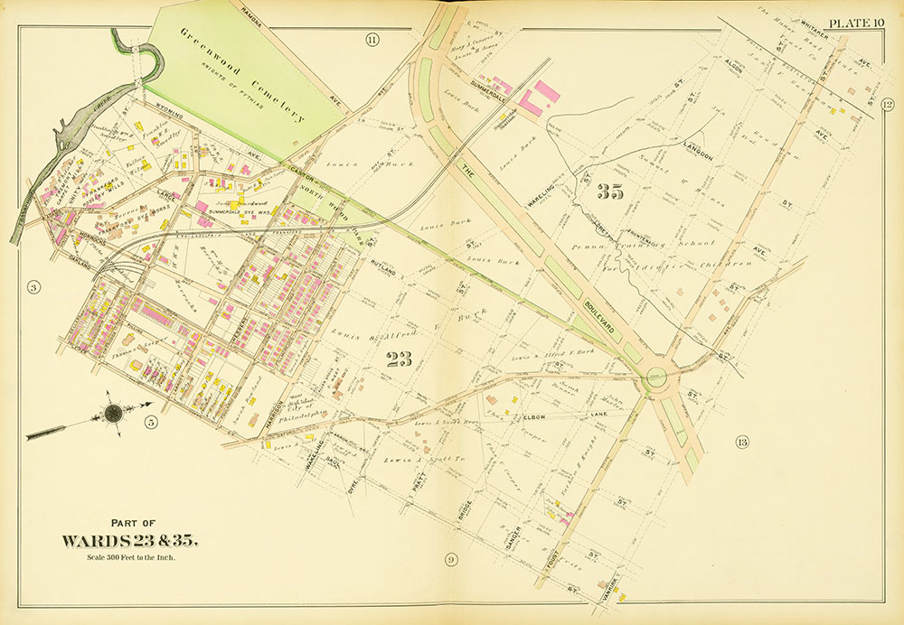 Atlas of the 23rd, 35th, & 41st Wards of the City of Philadelphia, Plate 10