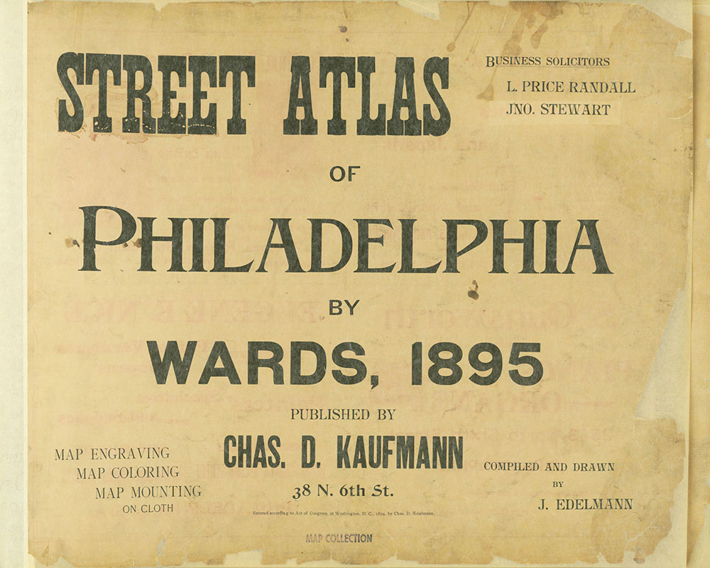 Street Atlas of Philadelphia by Wards, Title Page