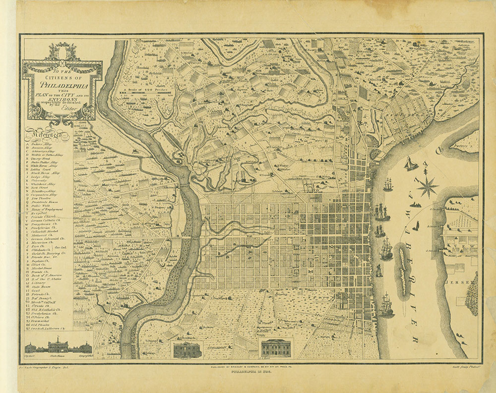 Street Atlas of Philadelphia by Wards, Philadelphia in 1796