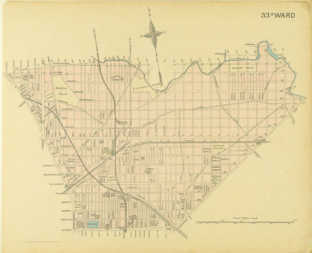 Street Atlas of Philadelphia by Wards, 33rd Ward