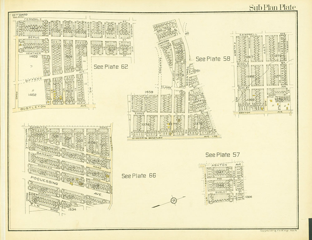 Atlas of the 35th Ward, Philadelphia, Sub Plan