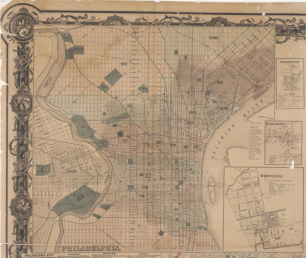 Map of the Vicinity of Philadelphia, from Actual Surveys, 1861, Plate 1-A: Philadelphia (part)
