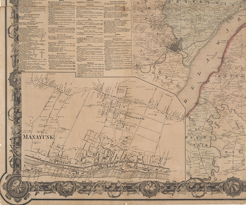 Map of the Vicinity of Philadelphia, From Actual Surveys, 1861, Plate 4-B: Southeast Suburbs