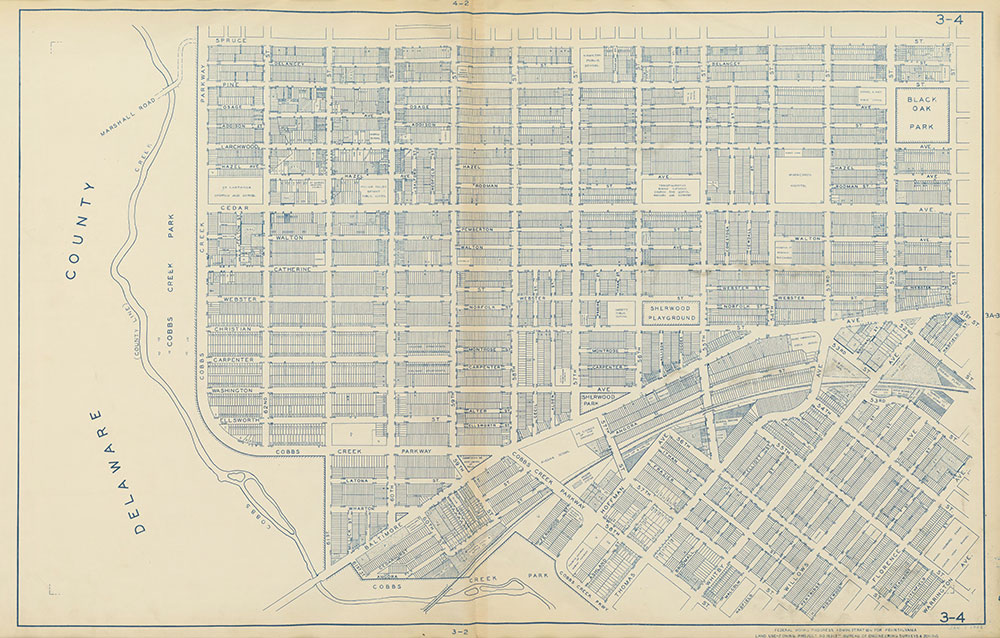 Philadelphia Land Use Map, 1942, Plate 3-4