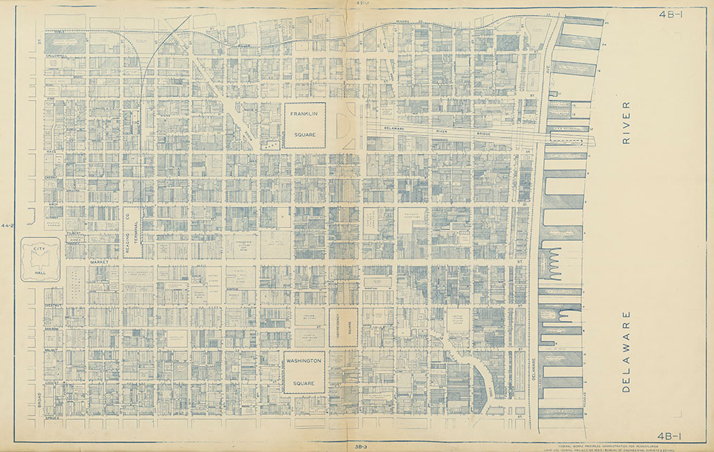Philadelphia Land Use Map, 1942, Plate 4B-1