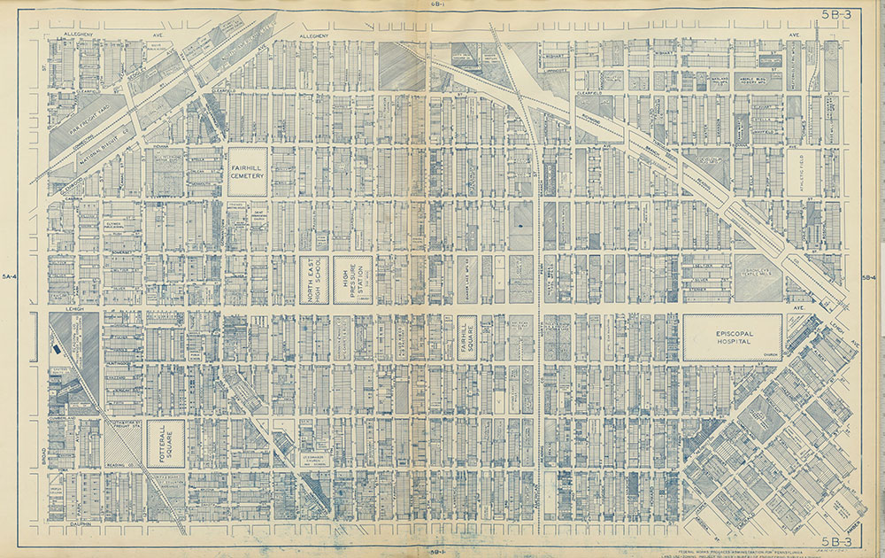 Philadelphia Land Use Map, 1942, Plate 5B-3