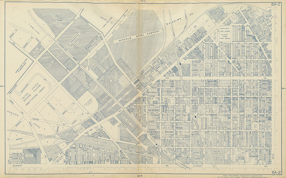 Philadelphia Land Use Map, 1942, Plate 6A-2