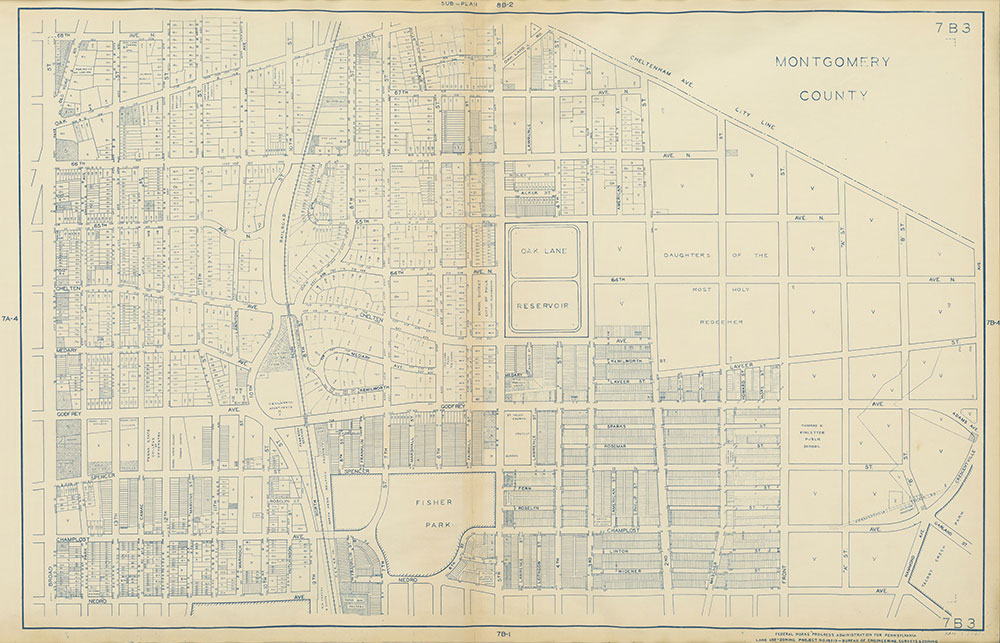 Philadelphia Land Use Map, 1942, Plate 7B-3
