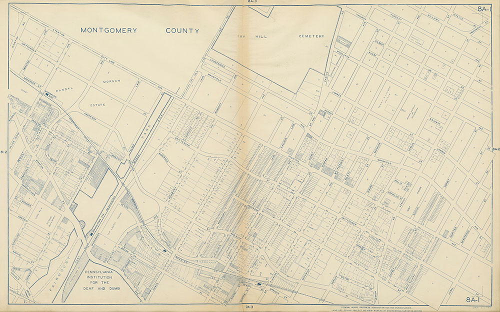 Philadelphia Land Use Map, 1942, Plate 8A-1