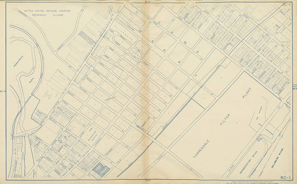 Philadelphia Land Use Map, 1942, Plate 8D-1