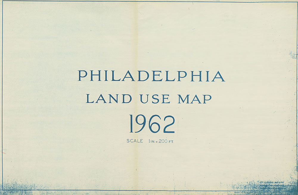 Philadelphia Land Use Map, 1962, Title Page