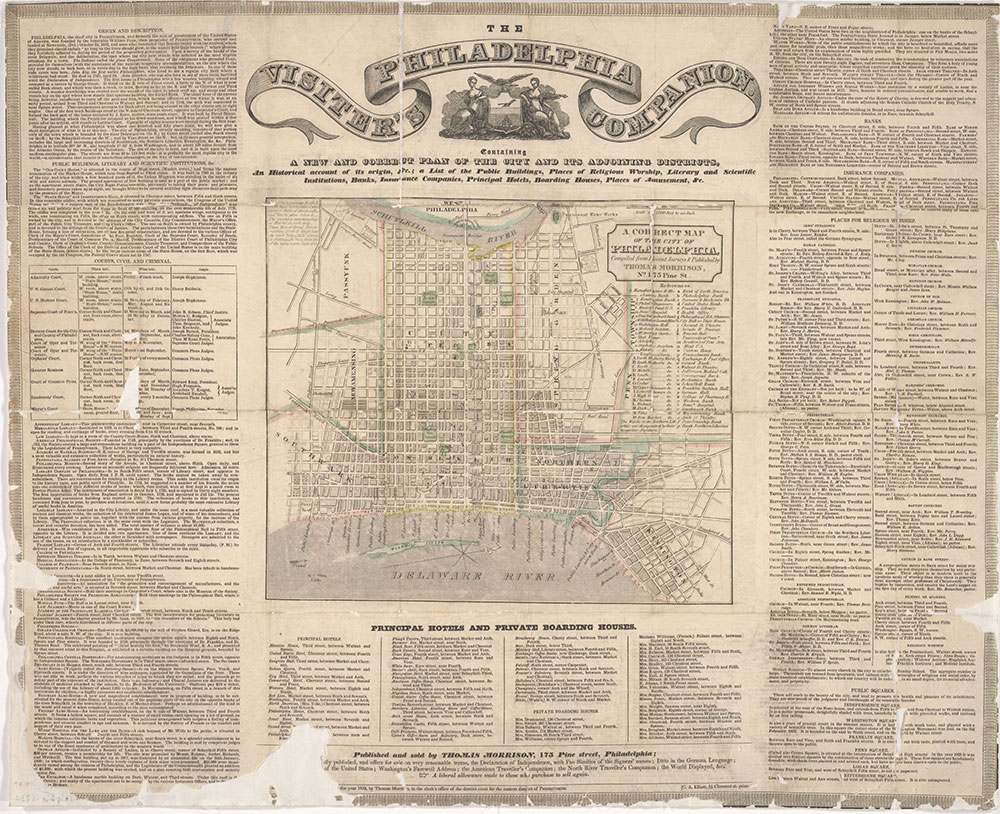 The Philadelphia Visiter's Companion, 1834, Map