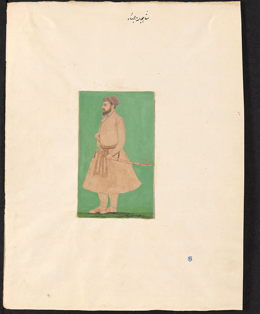 Portrait of Shah Jahan Standing with Sword