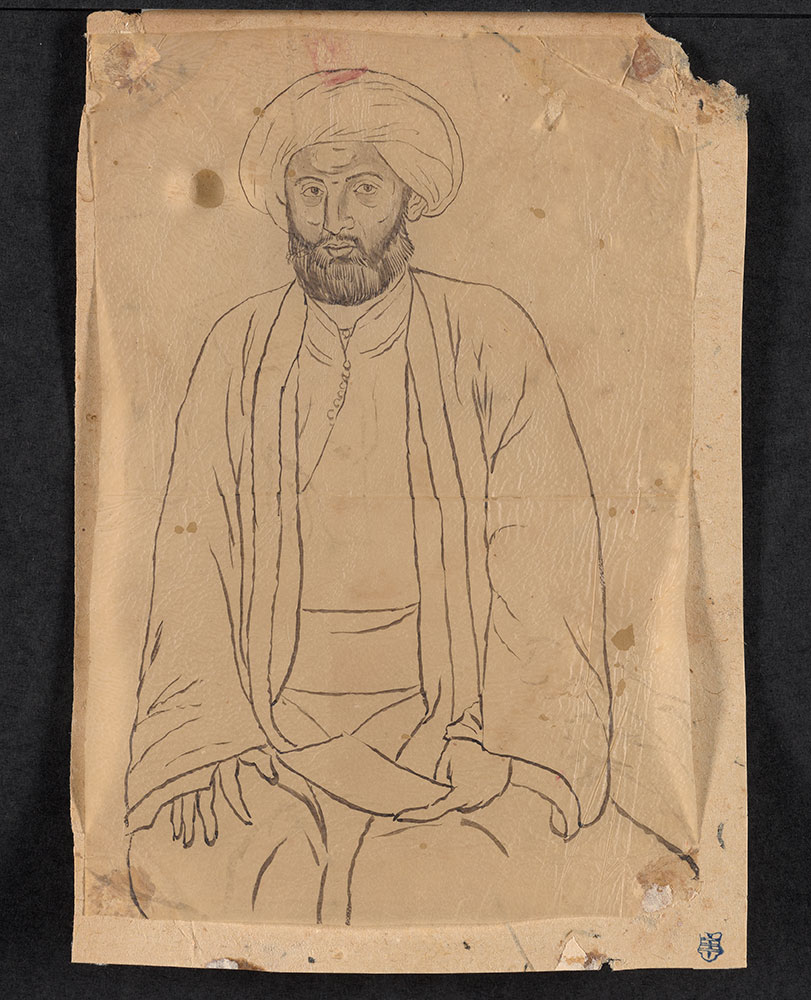 Drawing of a Bearded Man in a Turban