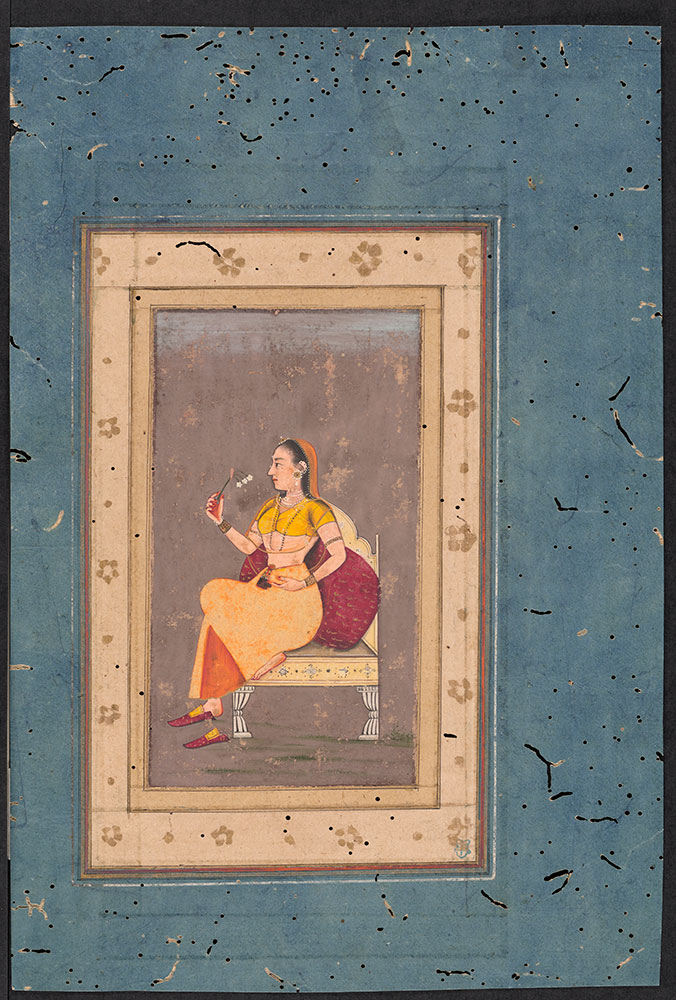Portrait of a Seated Woman Holding a Flower