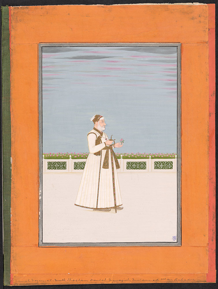 Portrait of Nawazish Muhammad Khan Standing on a Terrace