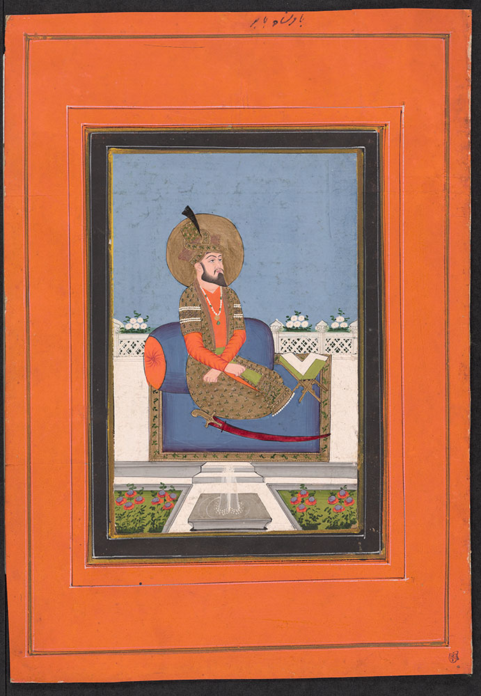 Portrait of Emperor Babur Seated on a Terrace