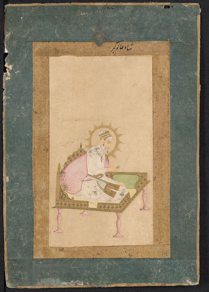 Portrait of Emperor Aurangzeb on His Throne