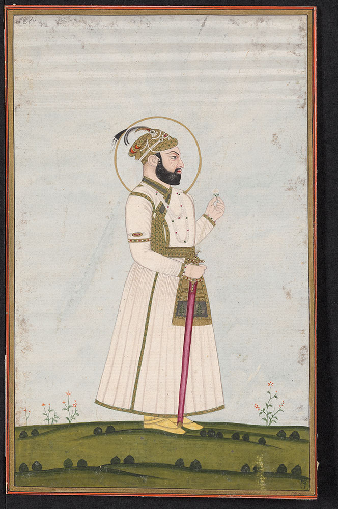 Portrait of a Mughal Emperor Holding a Flower