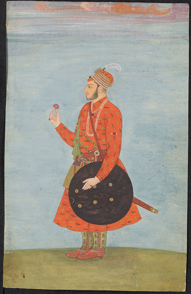 Portrait of a Young Mughal Prince Holding a Flower